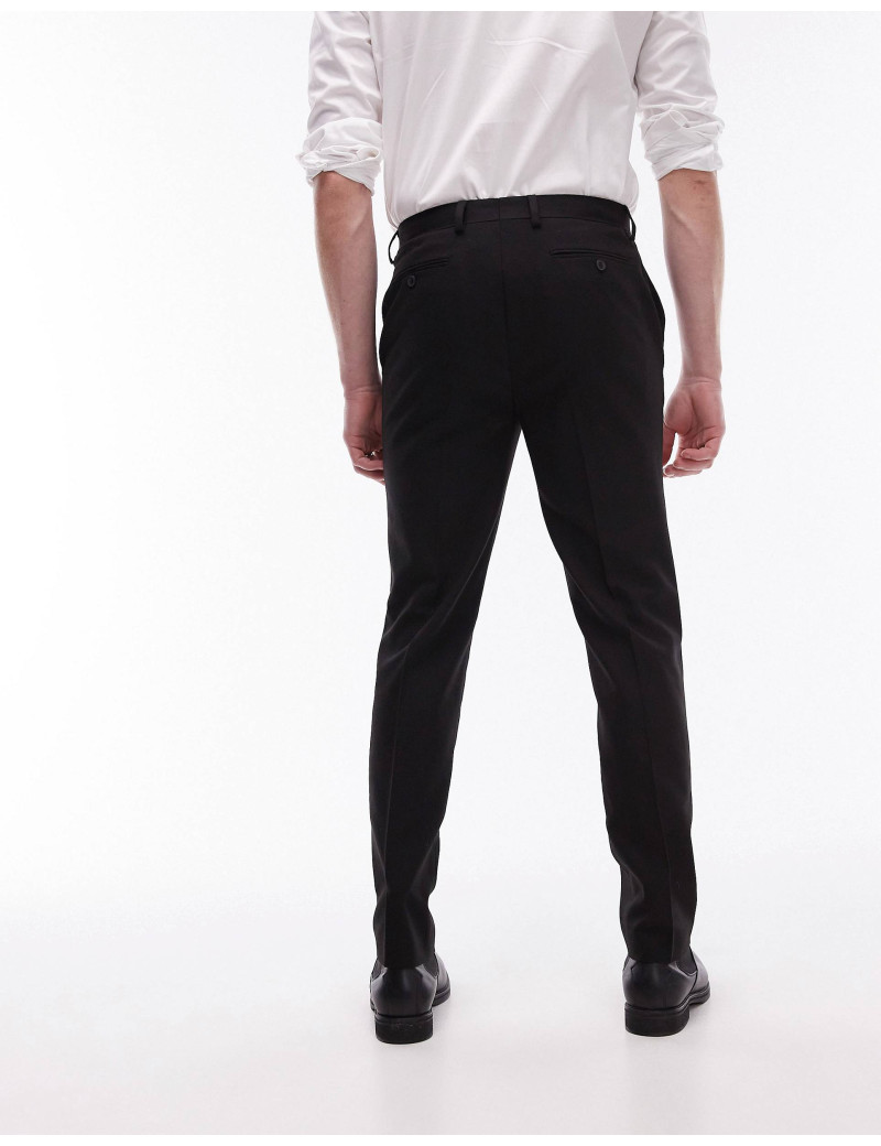 Pantaloni stretch slim texturati, negru, M