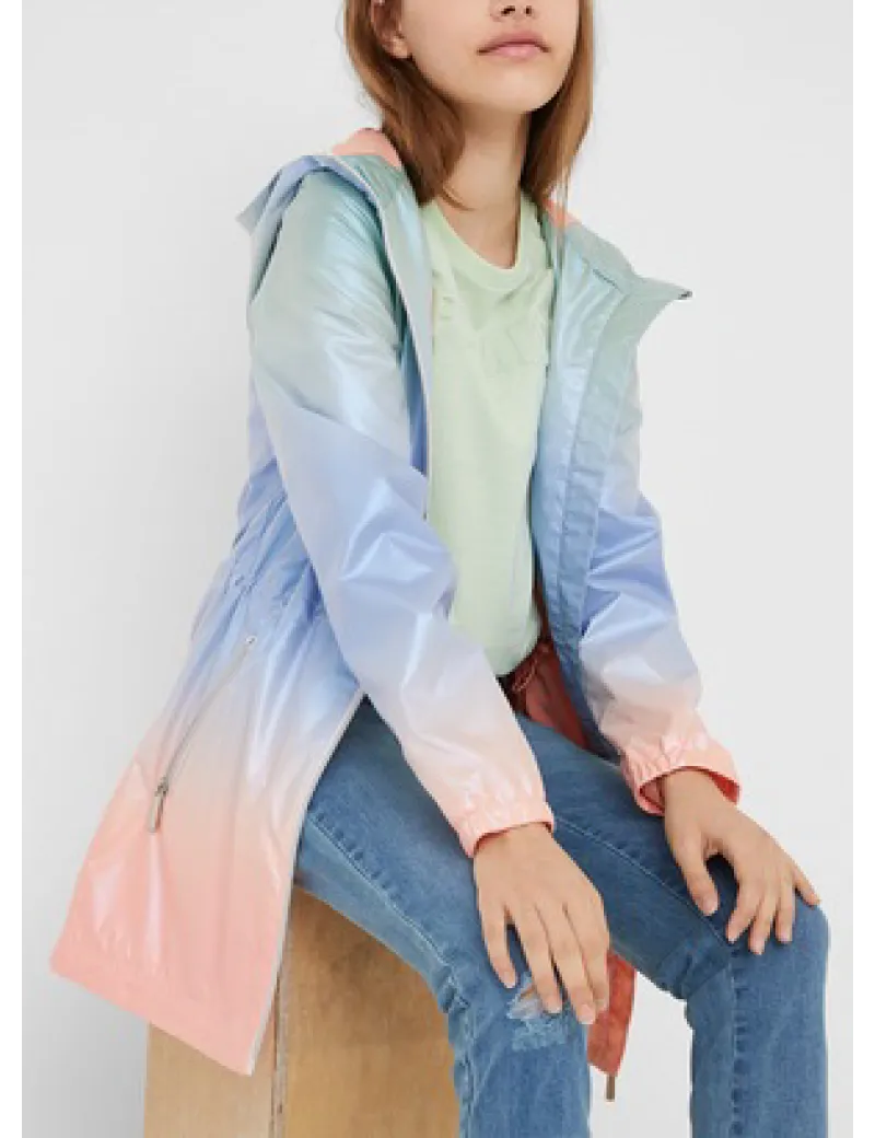 Jacheta lunga cu gluga, multicolor