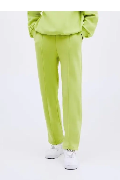 Pantaloni sport cu snur reglabil, verde, barbati, Smiles