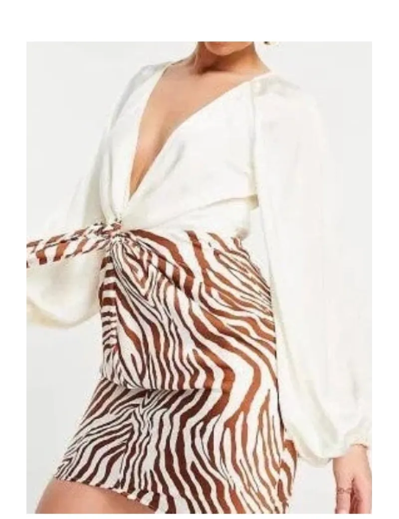Rochie mini cu imprimeu zebra