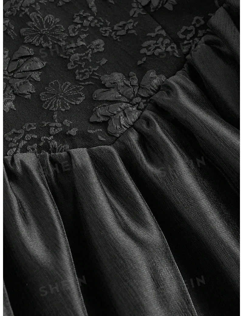 Rochie midi cu maneca lunga, negru